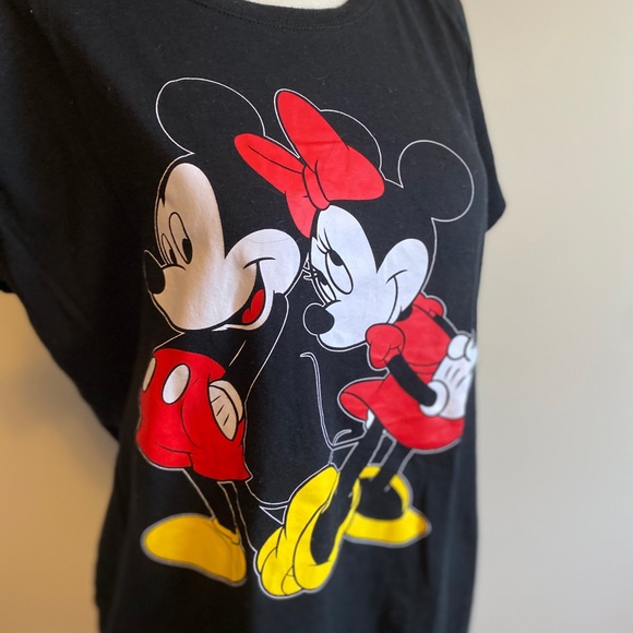 Disney Minnie and Mickey Mouse T-Shirt Black - Picture 3 of 7
